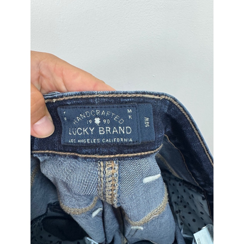 Classic Lucky Brand Womens 14W Skinny Jeans‎ Dark Indigo Mid Rise Stretch Denim - Picture 3 of 11